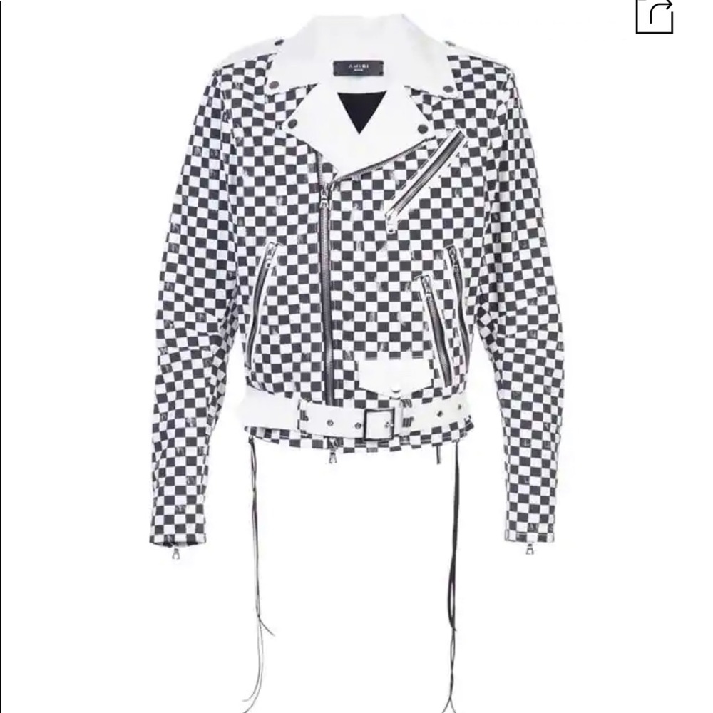 Amiri Checkered Biker Jacket